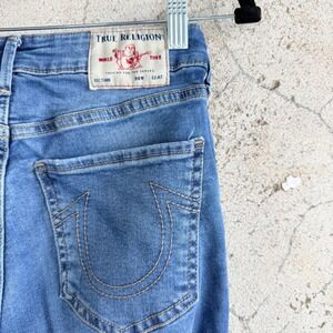 True Religion Denim Jennie Curvy Mid Rise Skinny Womens 28 Horseshoe Pockets